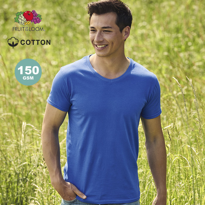 T-Shirt Adulte Couleur Iconic V-Neck BLEU
