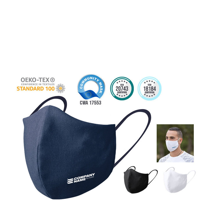 Reusable Hygienic Mask Plexcom NAVY BLUE