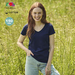 T-Shirt Femme Couleur Iconic V-Neck FUCHSIA
